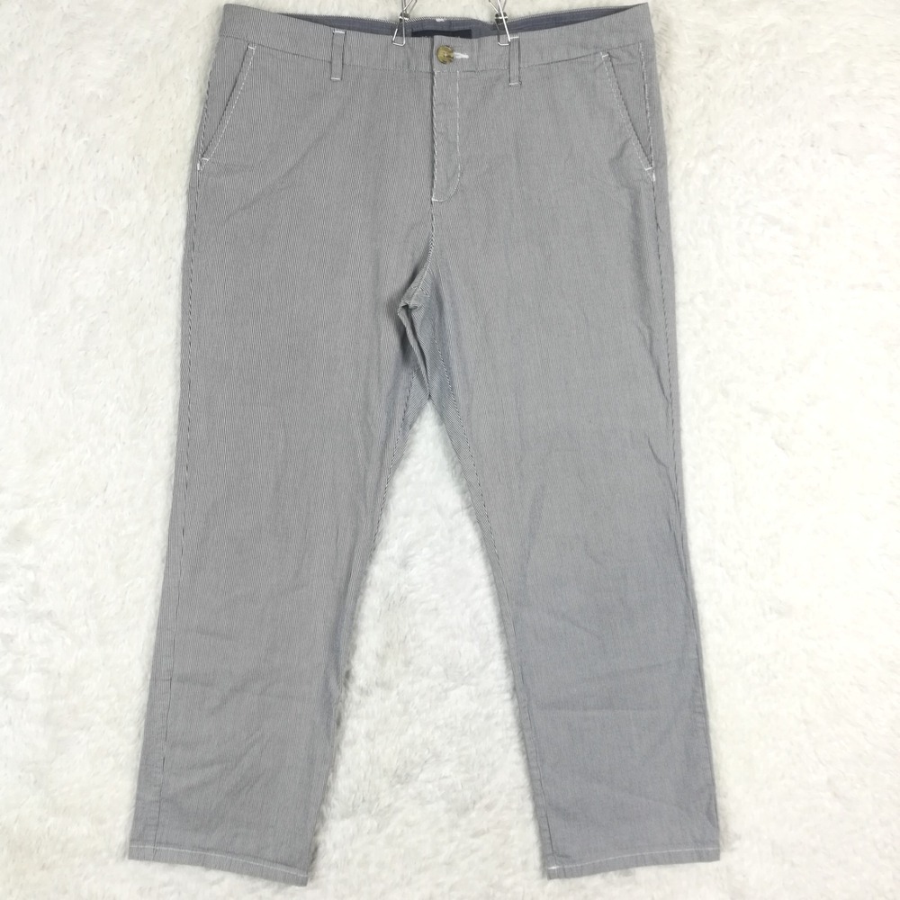 Tommy Hilfiger Womens Pants Crop Trouser Ankle Navy White Pinstripe‎ Plus 18